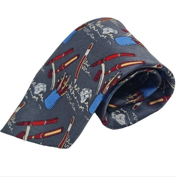 Unbranded | Men's Pen and Pencil Handwriting Office Themed Tie (One Size) - Picture 3 of 12